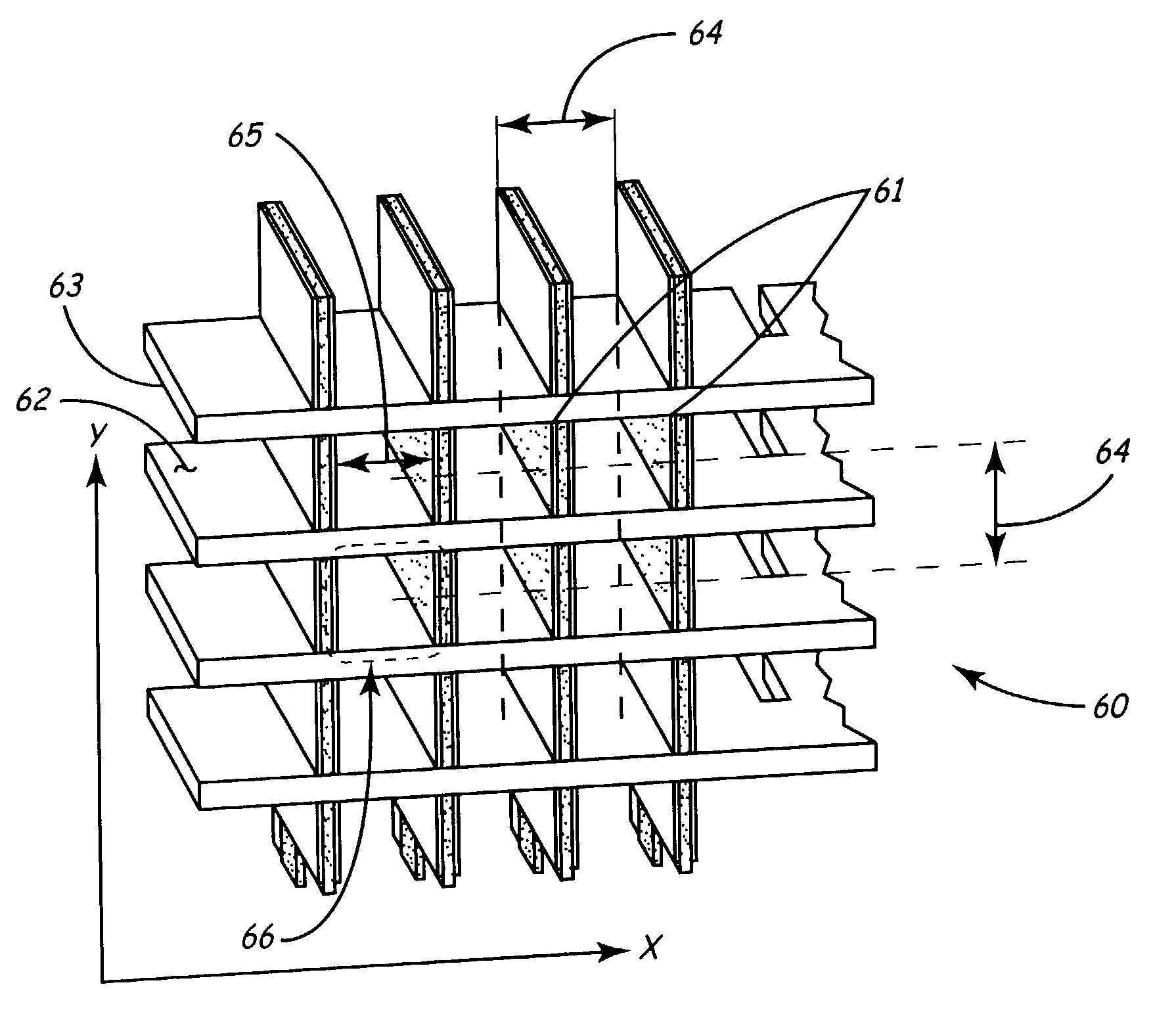 Method and structure for phased array antenna interconnect using an array of substrate slats