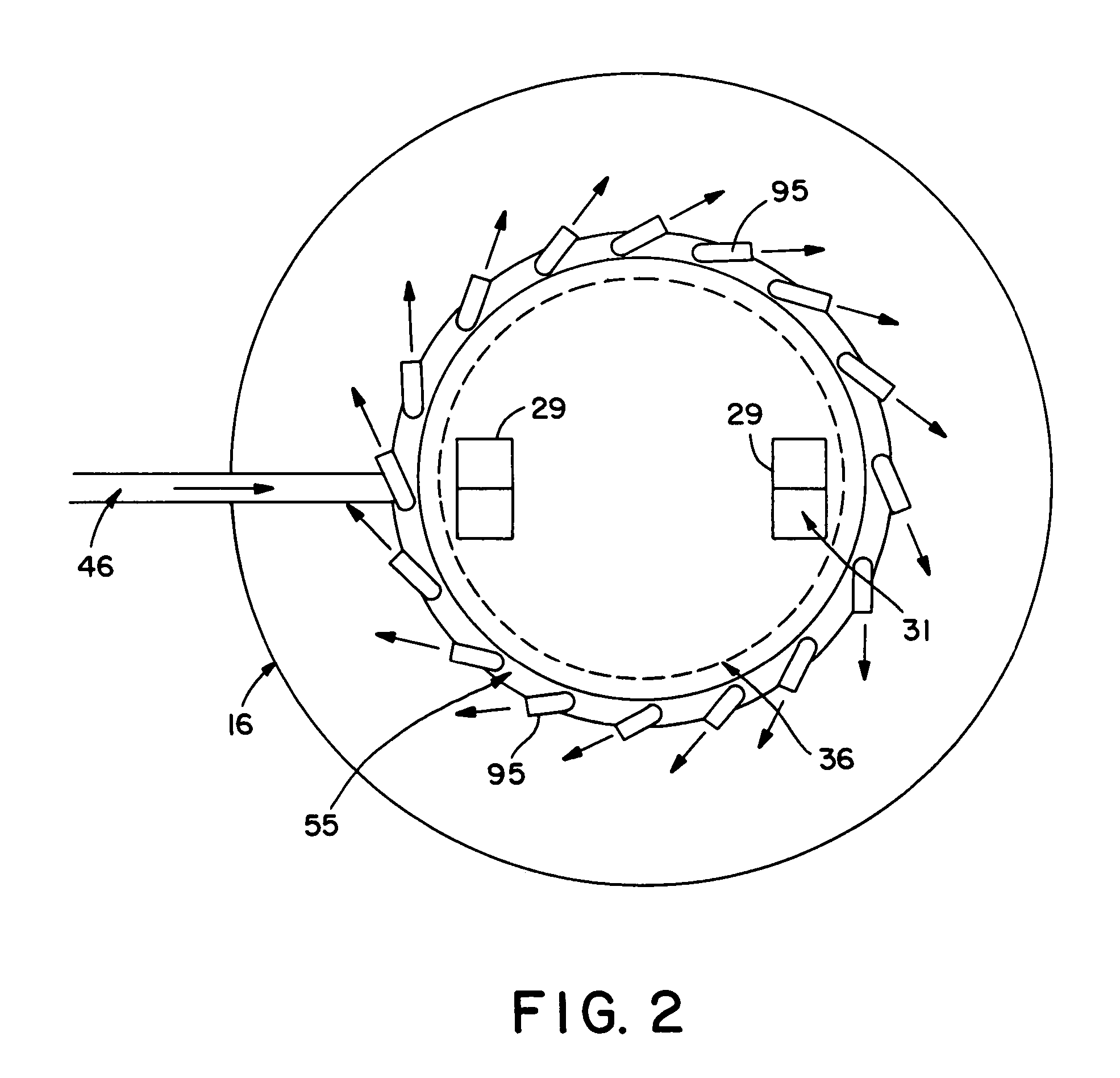 Multiphase mixing device with improved quench injection for inducing rotational flow