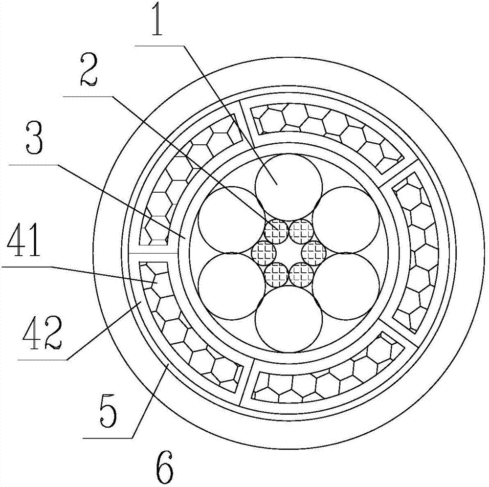 Anti-extrusion armoured power transmission cable