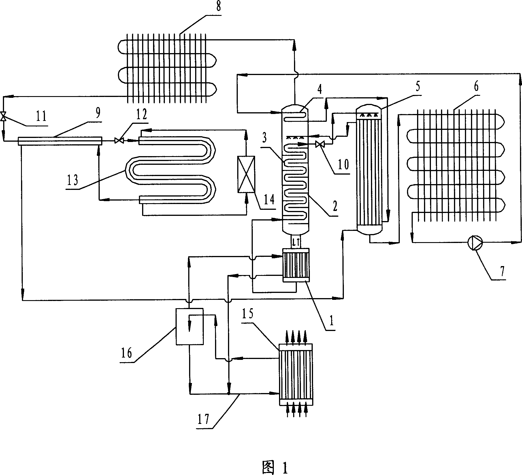 Exhaust gas heat exchanger used in ammonia water absorption refrigeration device using residual heat of exhaust gas