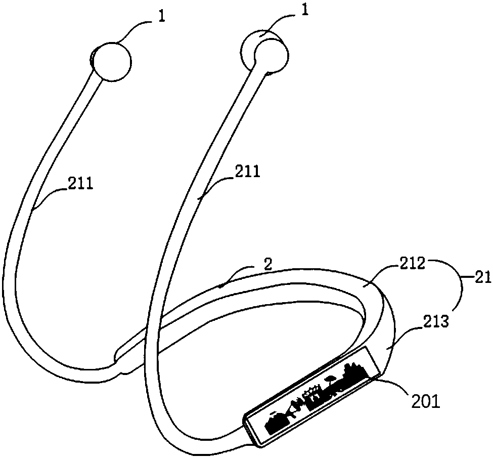 Neck-wearing type voice interaction earphone