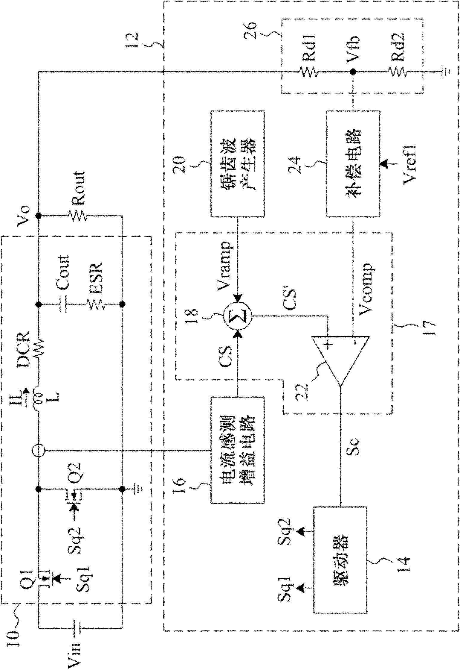 Circuit and method for controlling power converter in current mode