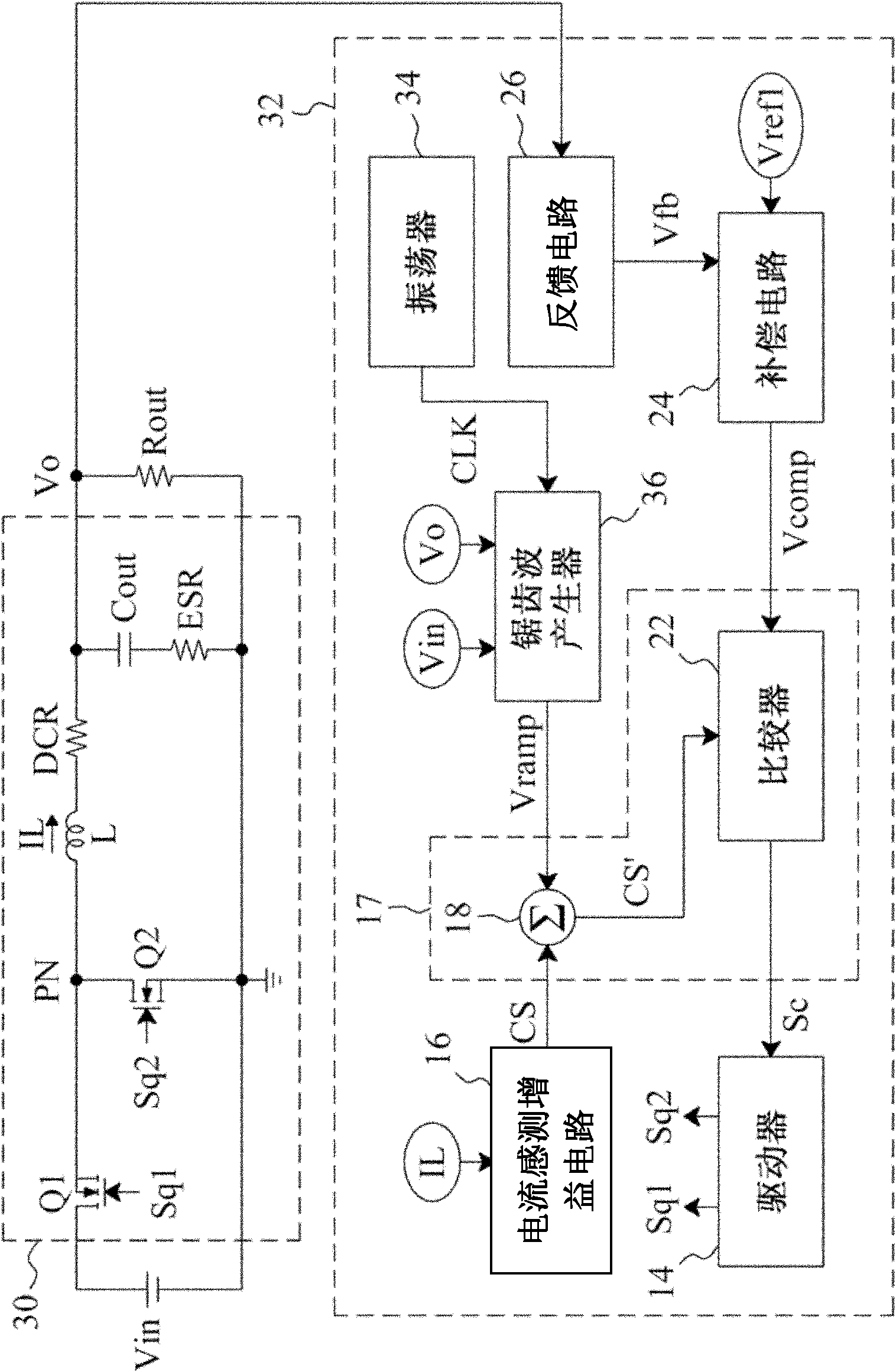 Circuit and method for controlling power converter in current mode