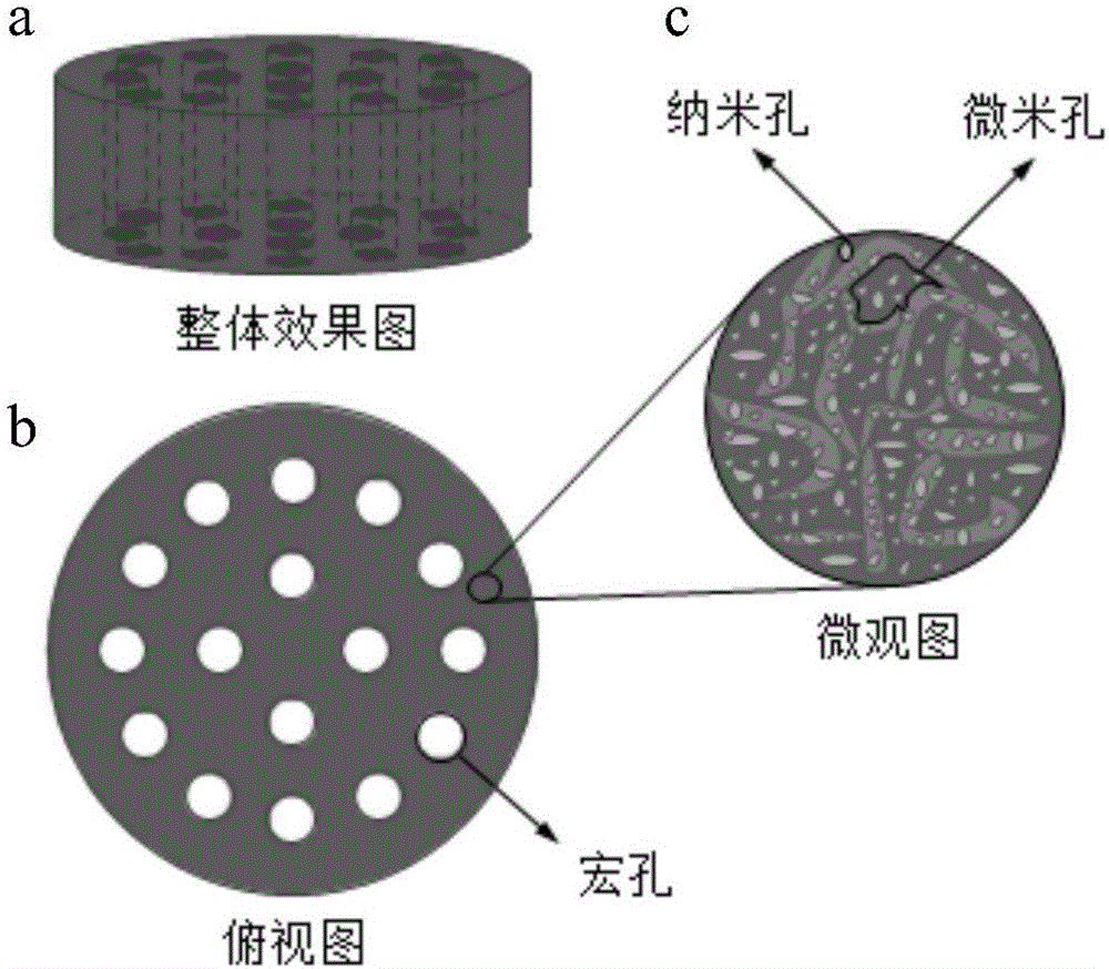Brass alloy with macro-hole, micron-hole and nano-hole hierarchical hole structure and application thereof