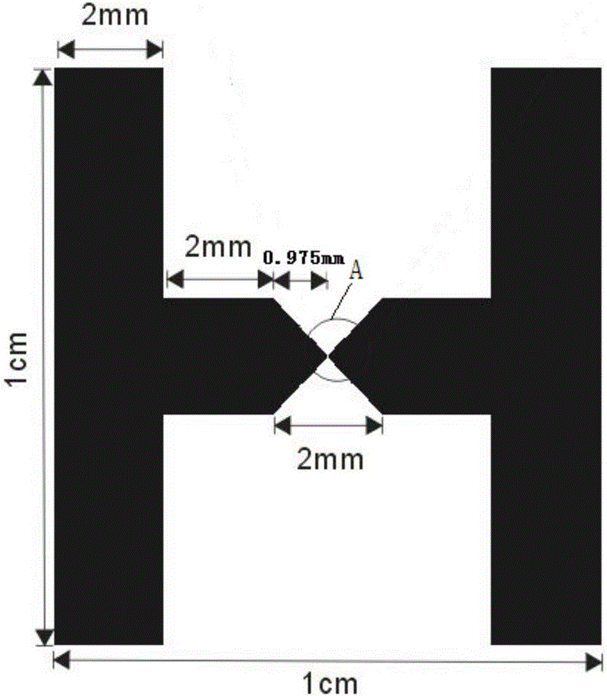 Amplitude adjustable terahertz near field excitation type molecular sensor and production method thereof