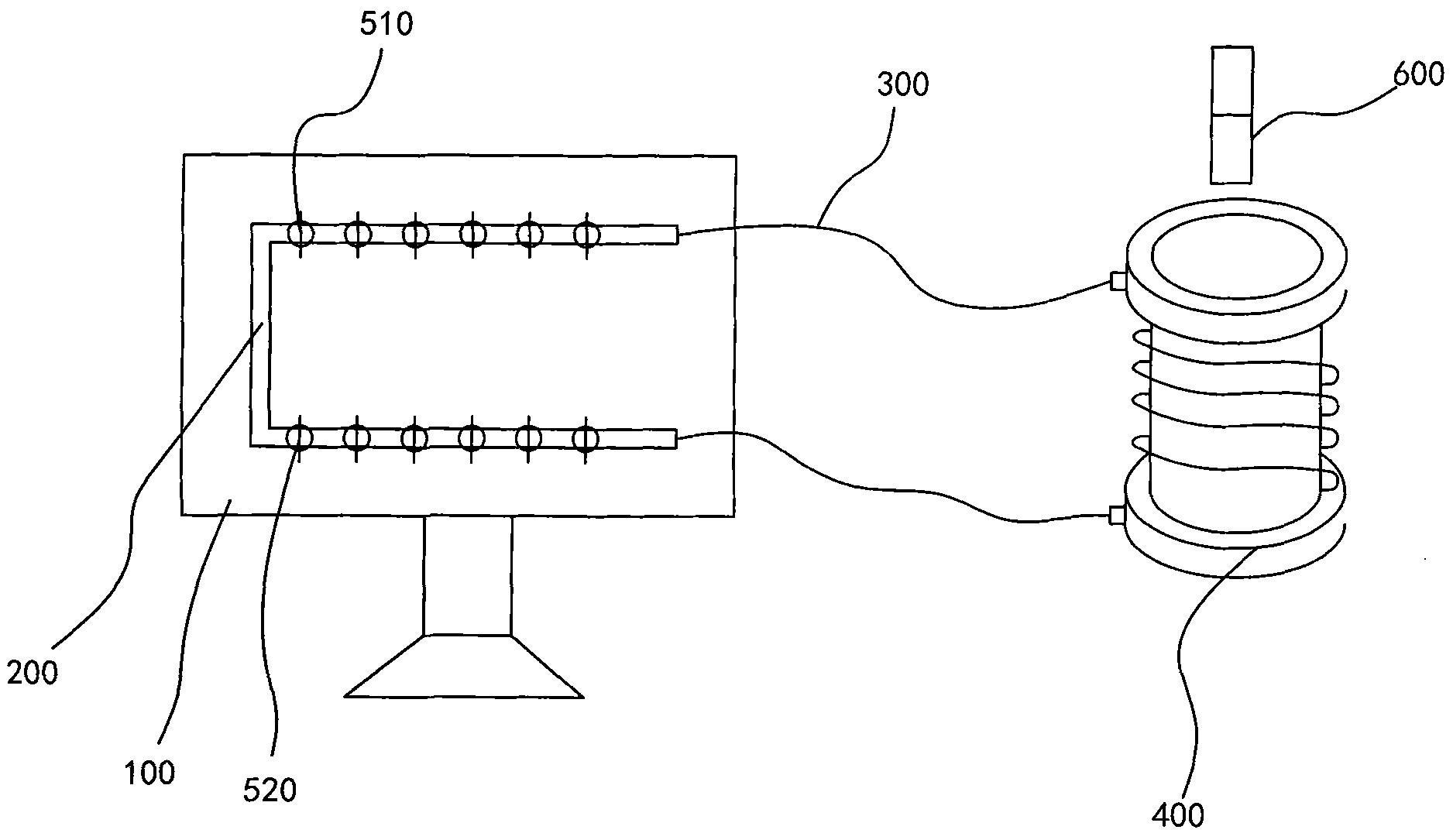 Device for demonstrating electromagnetic induction phenomena with light emitting diodes