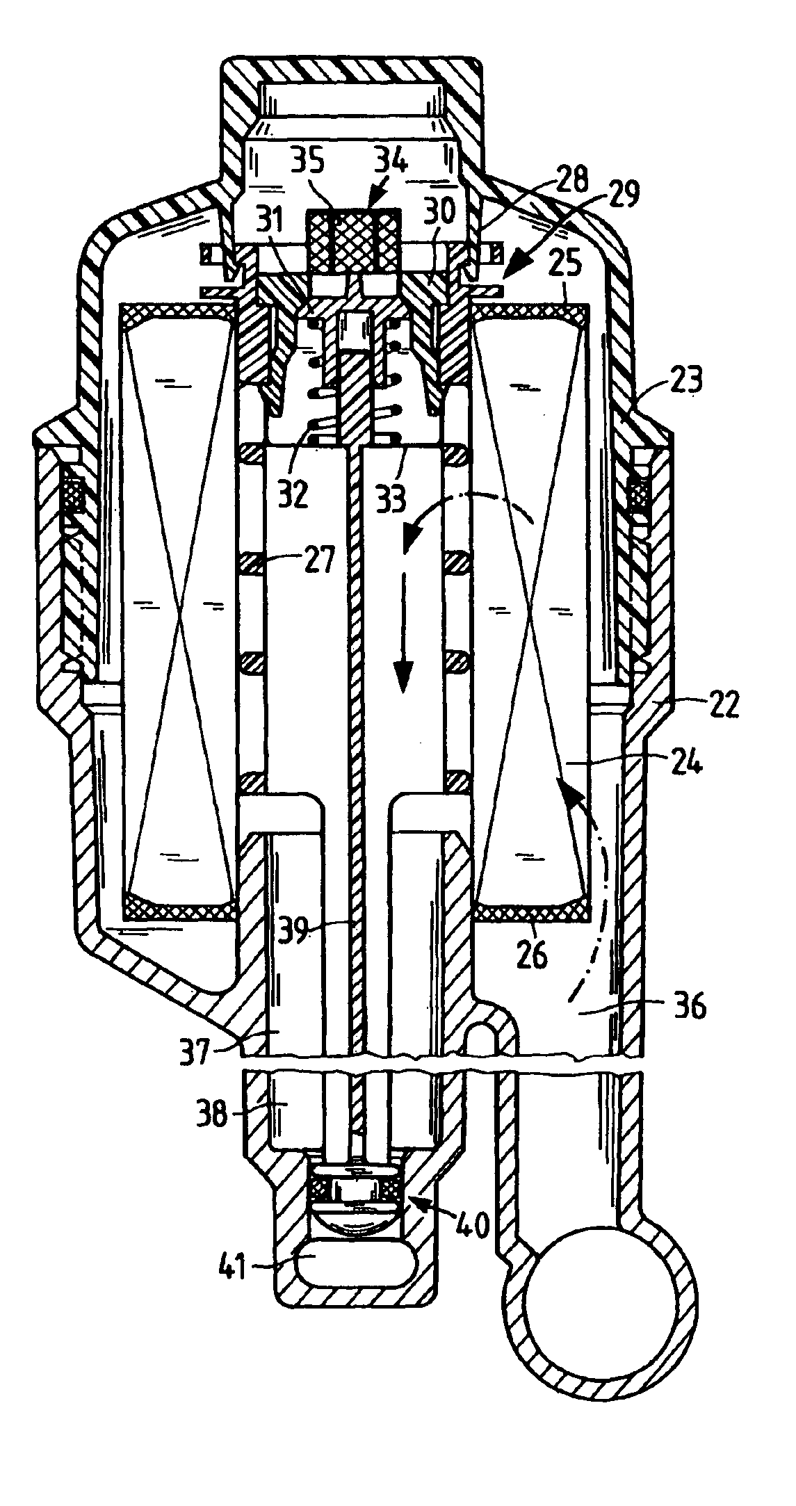 Valve suitable for use in an oil circuit of an internal combustion engine
