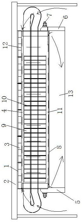 A device for improving the uniformity of stator axial temperature distribution