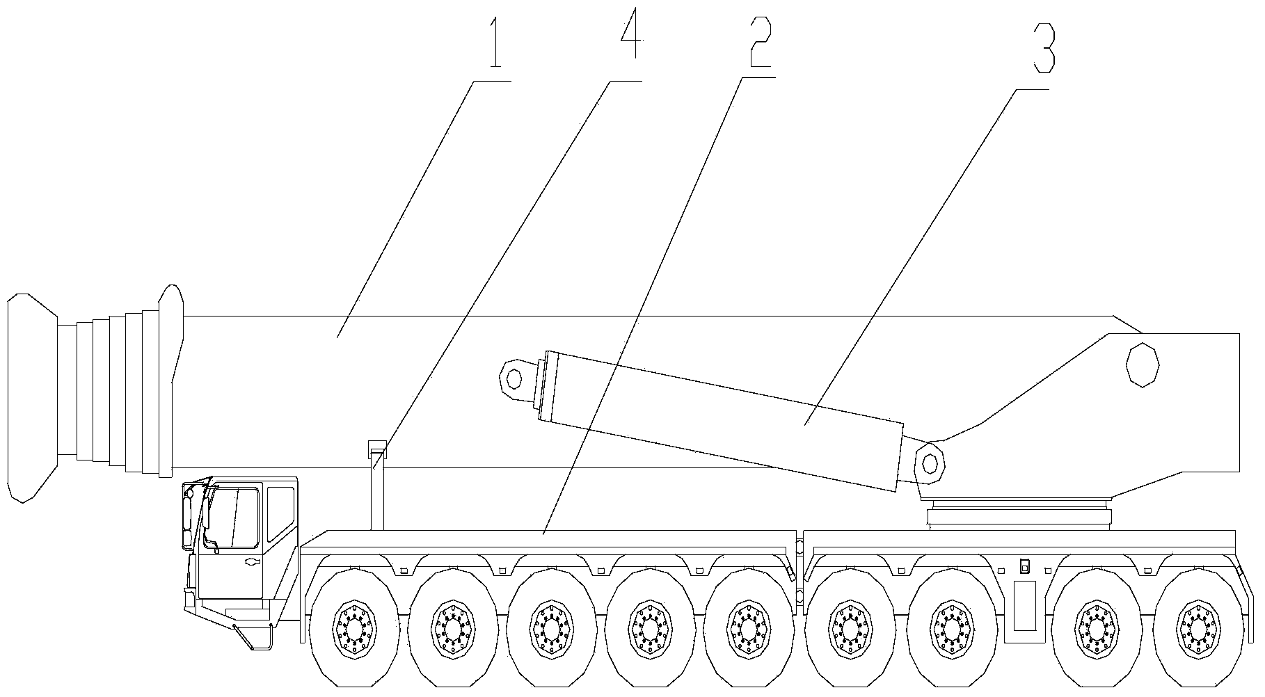 Suspension arm bearing device, suspension arm bearing system and crane