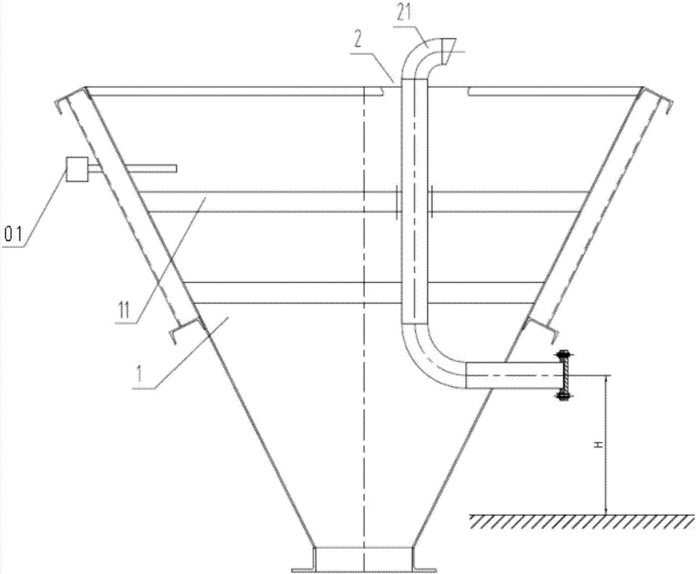 Ash hopper device capable of accurately judging and relieving accidental ash deposition of ash separator