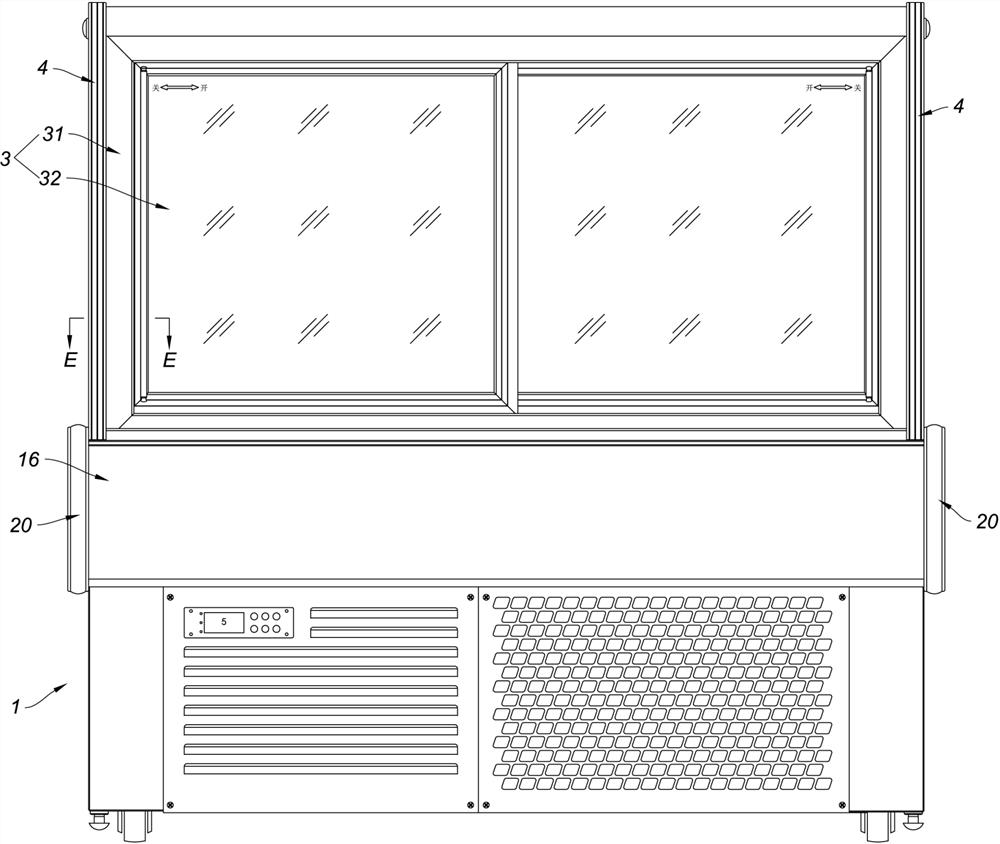 An assembled refrigerated display cabinet and an extended refrigerated display cabinet