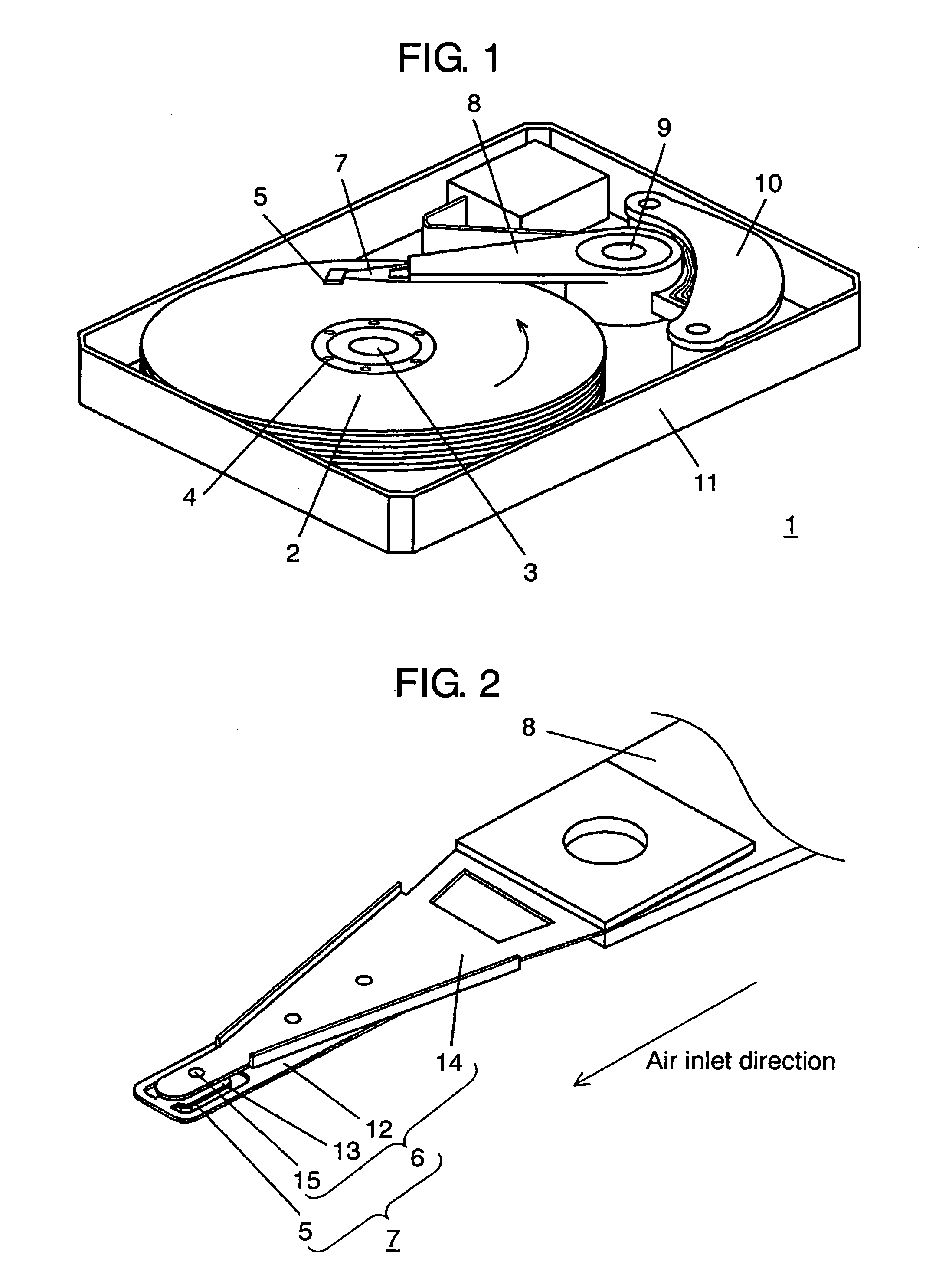 Disk drive, head slider, and head supporting device