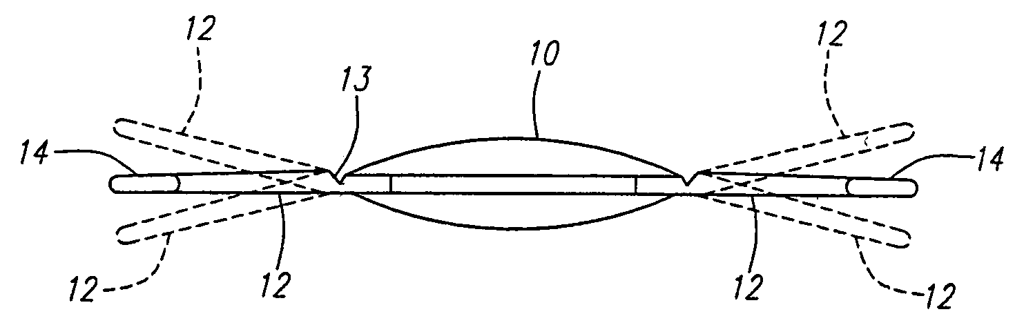 Accommodating arching lens