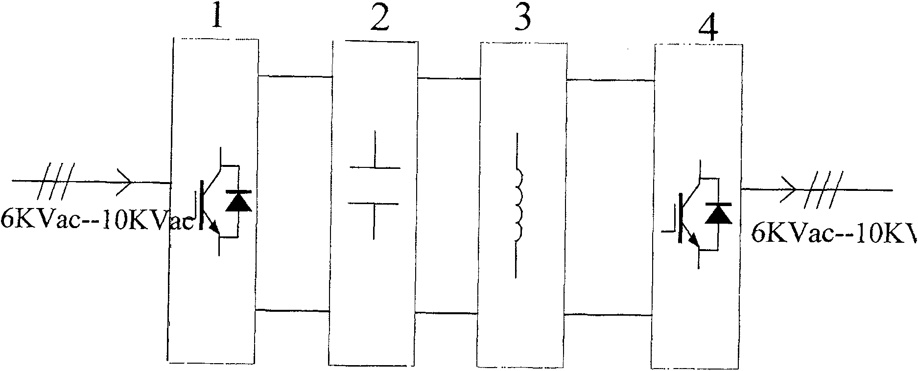 Seven power level high voltage frequency converter