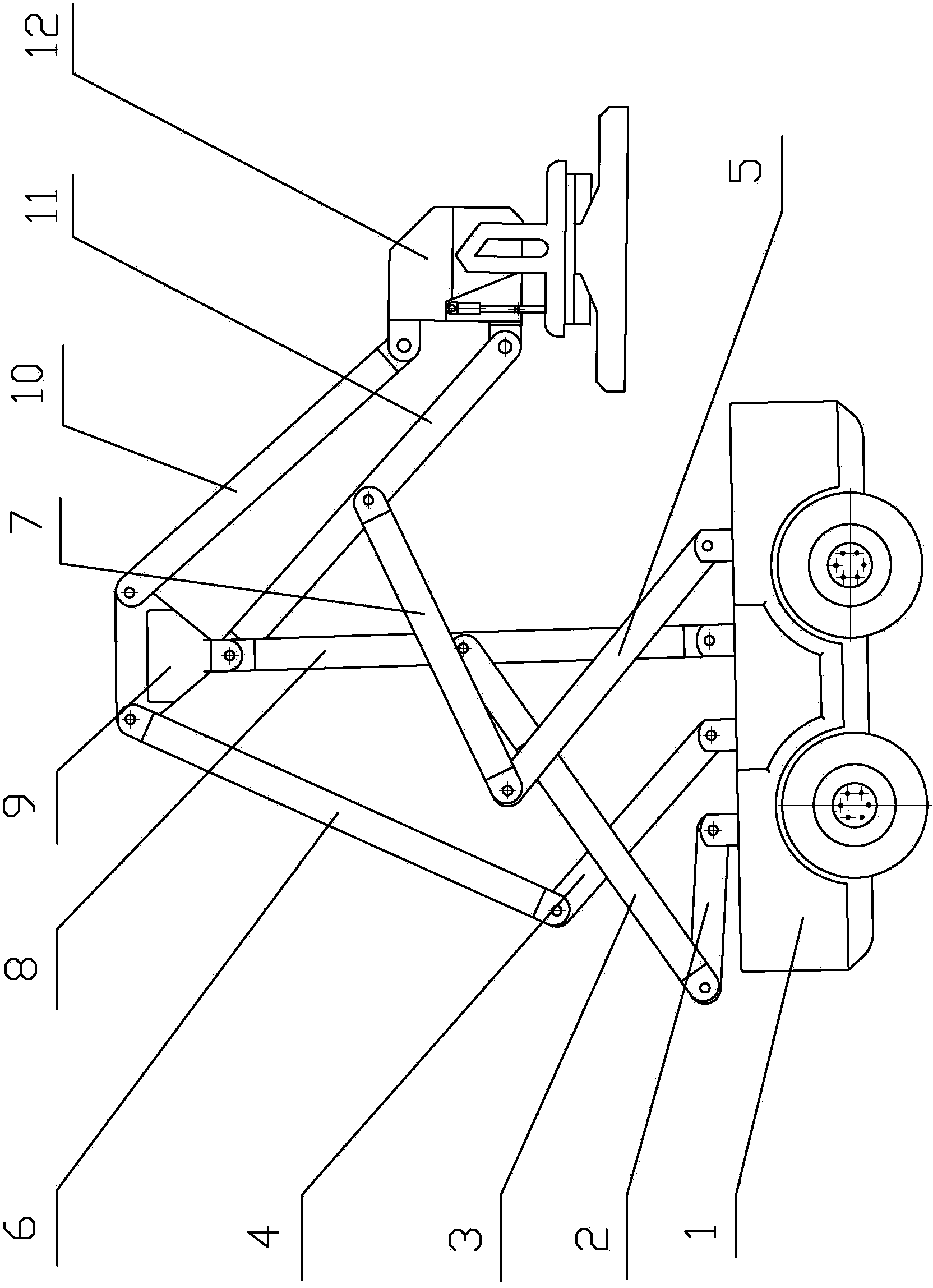 Three-degree-of-freedom hybrid drive container reach stacker crane