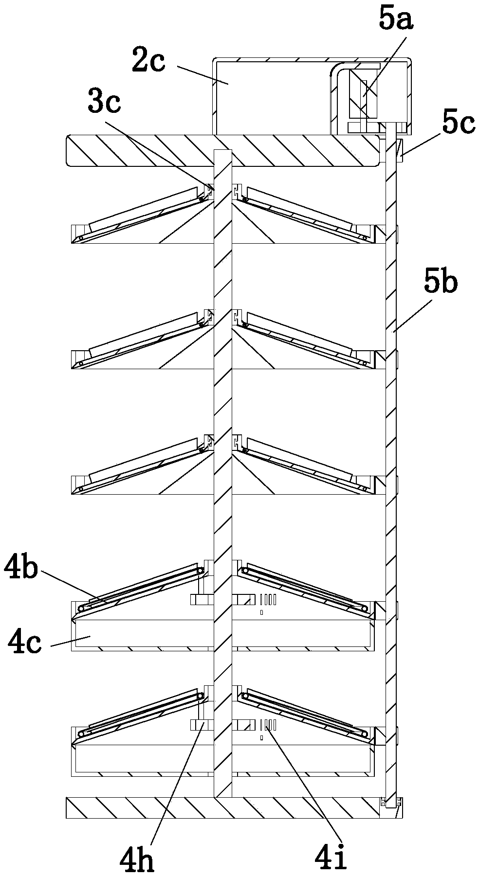 Working method of bearing medicine frame for automatically stacking box-packed medicine