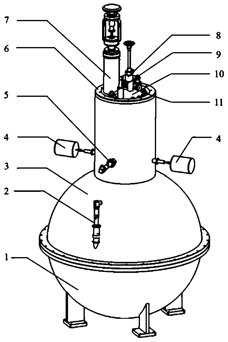 Detachable supercritical helium storage vessel for ground testing with suppression of thermoacoustic oscillations