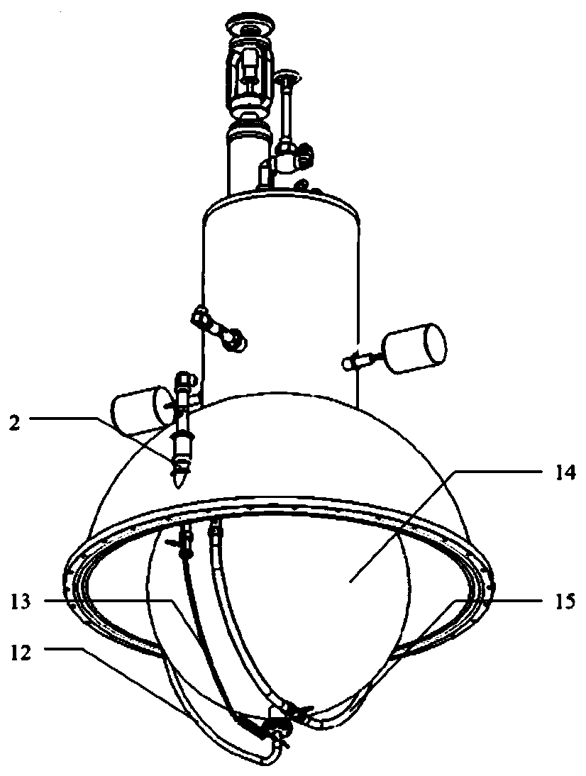 Detachable supercritical helium storage vessel for ground testing with suppression of thermoacoustic oscillations