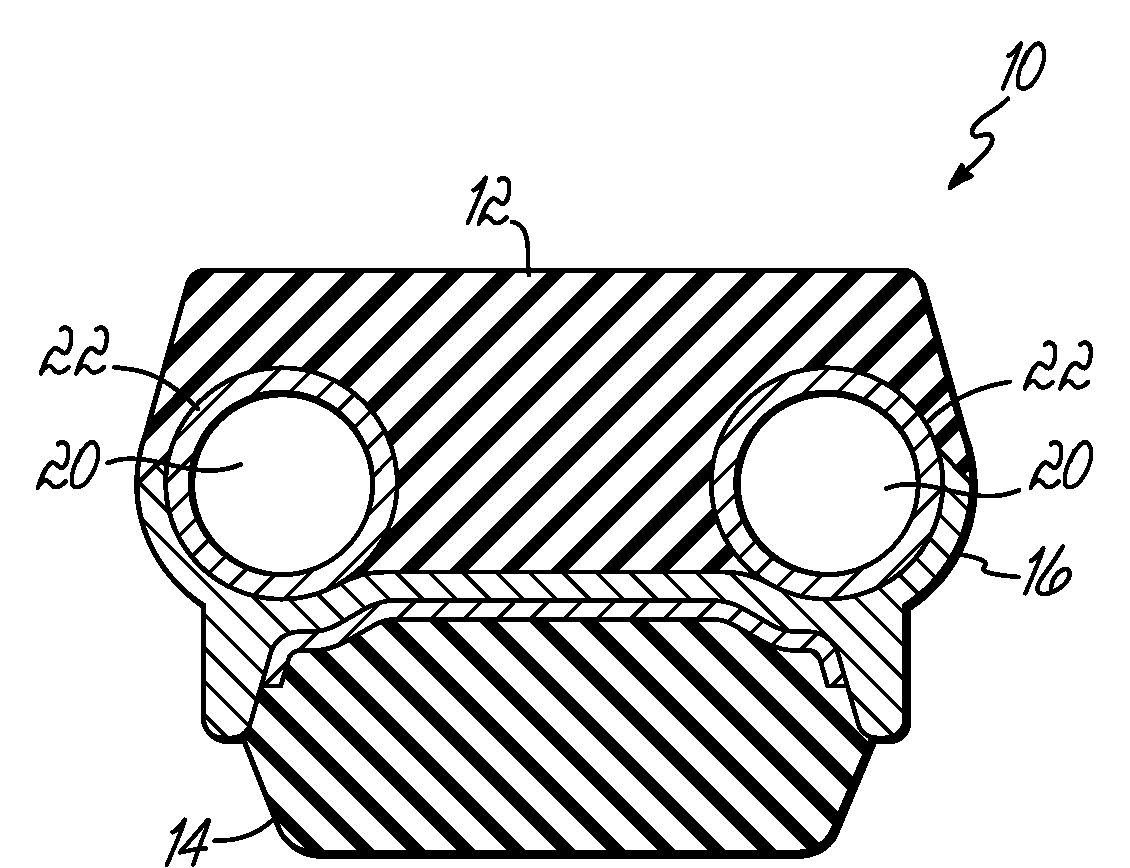 Track segment with ep(d)m rubber based backer and method of making