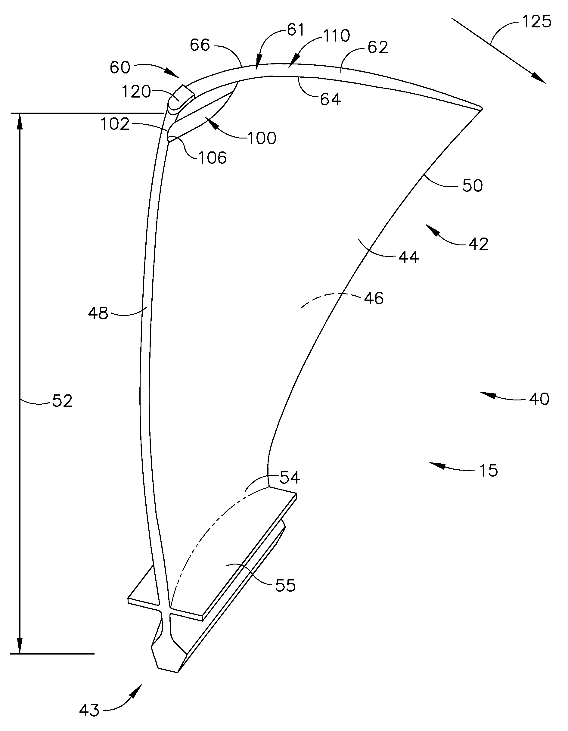 Rotor blade with reduced rub loading