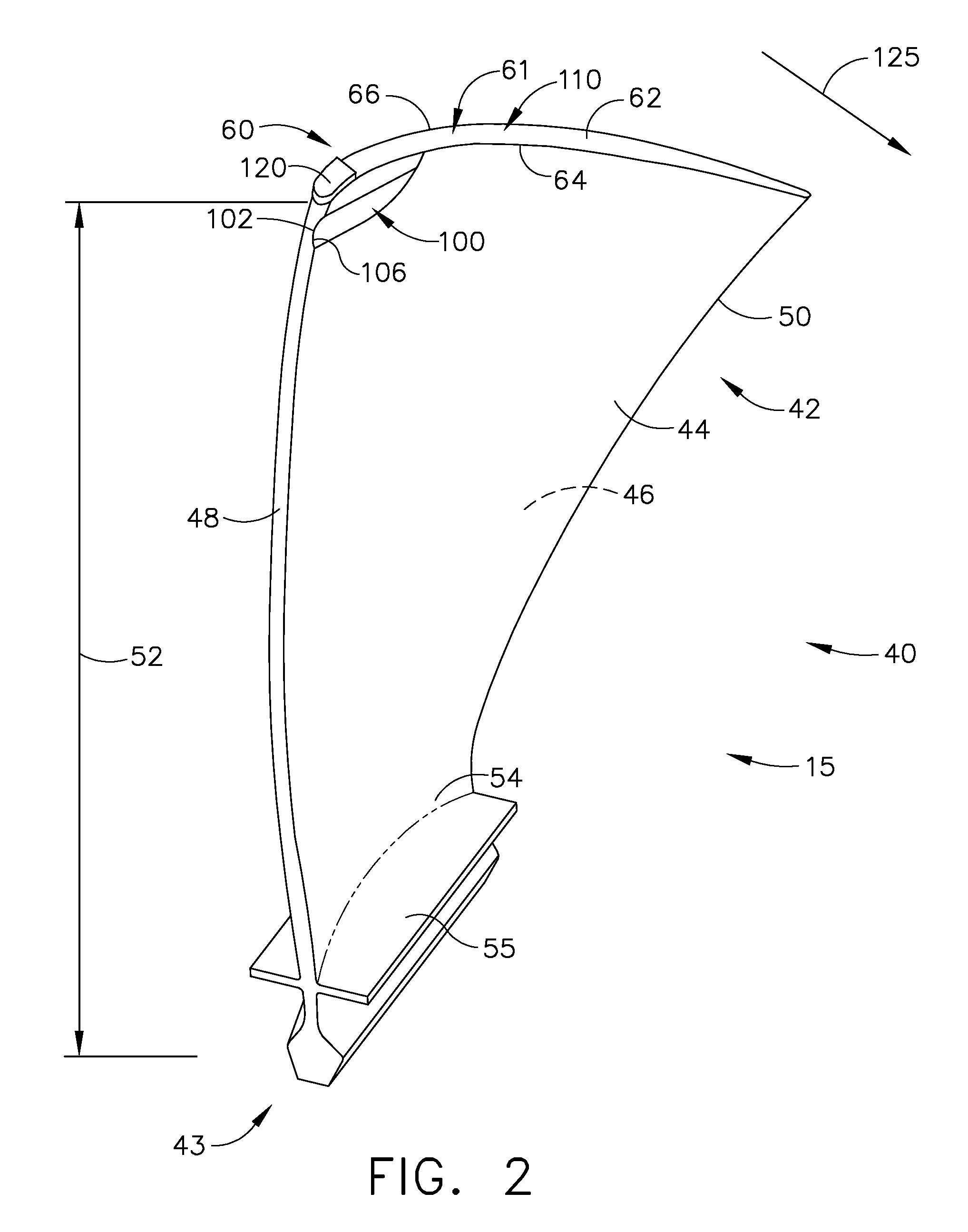 Rotor blade with reduced rub loading