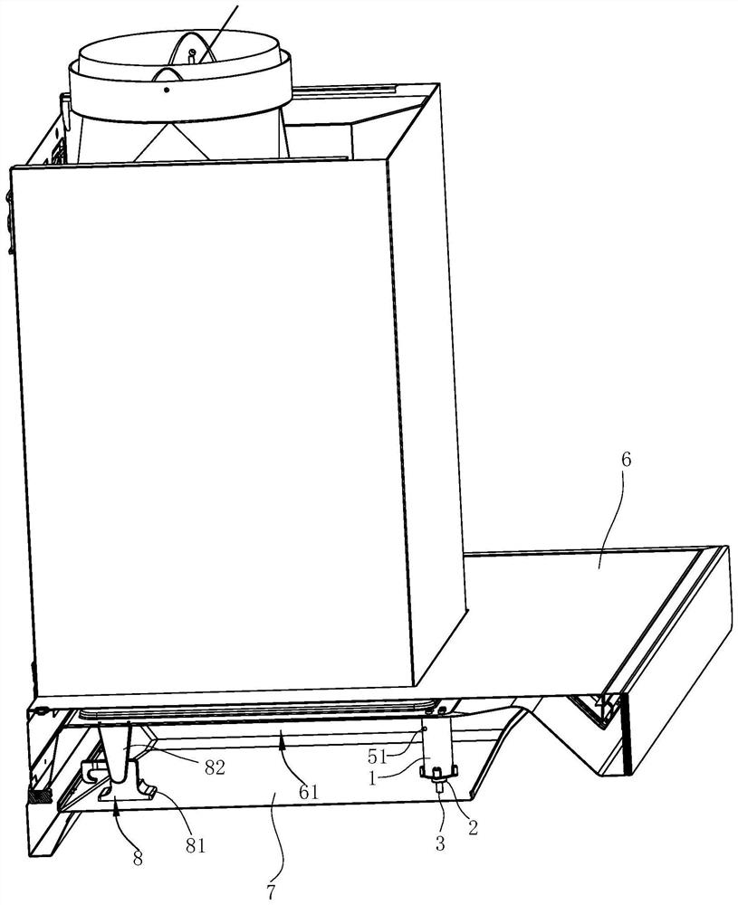 Connecting structure and range hood applying same