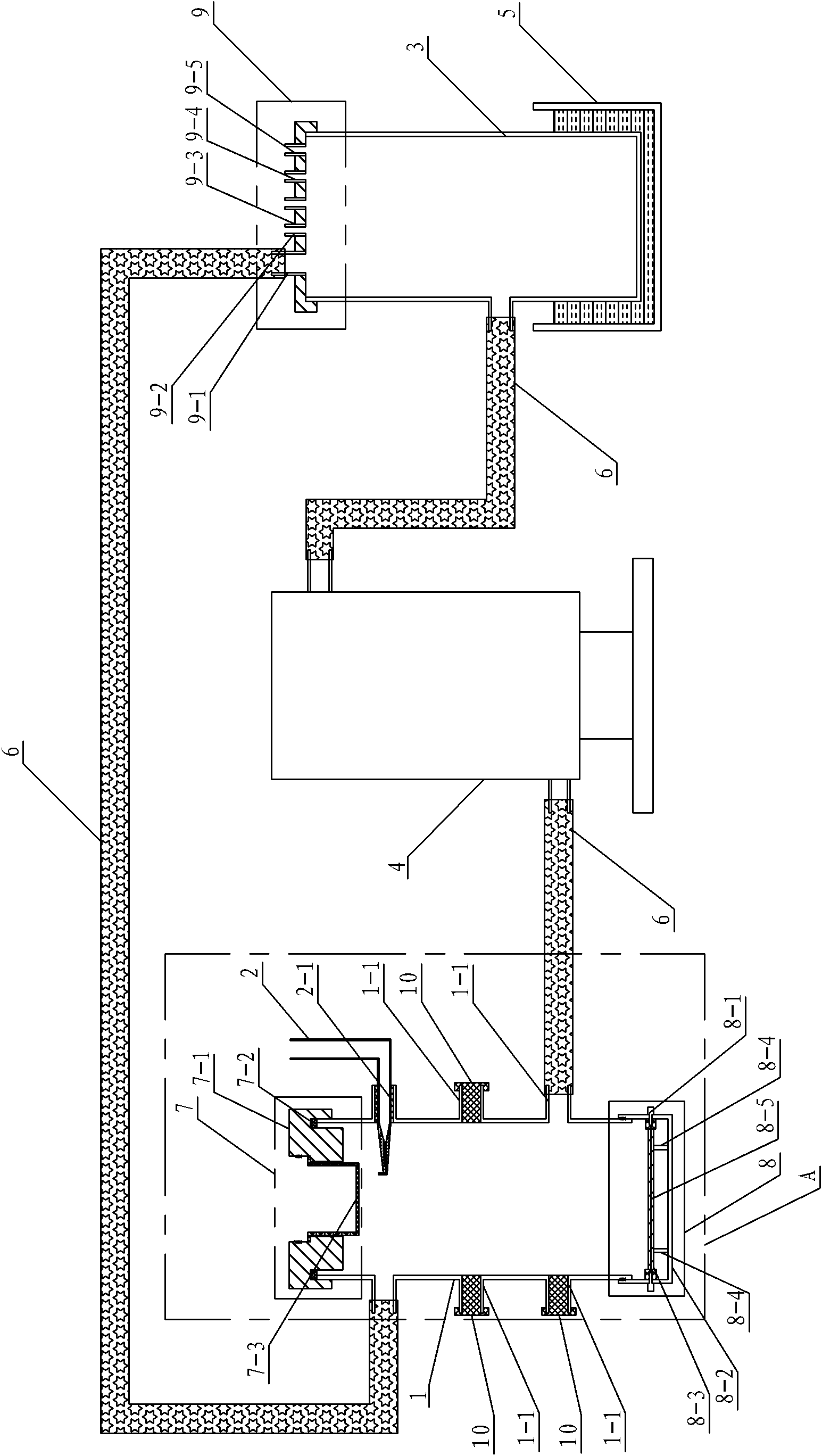 Electrochemical testing device provided with array electrodes, reference electrode and circulation system