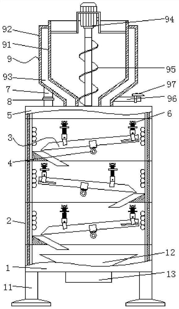 An energy-saving and environment-friendly vertical particle drying device