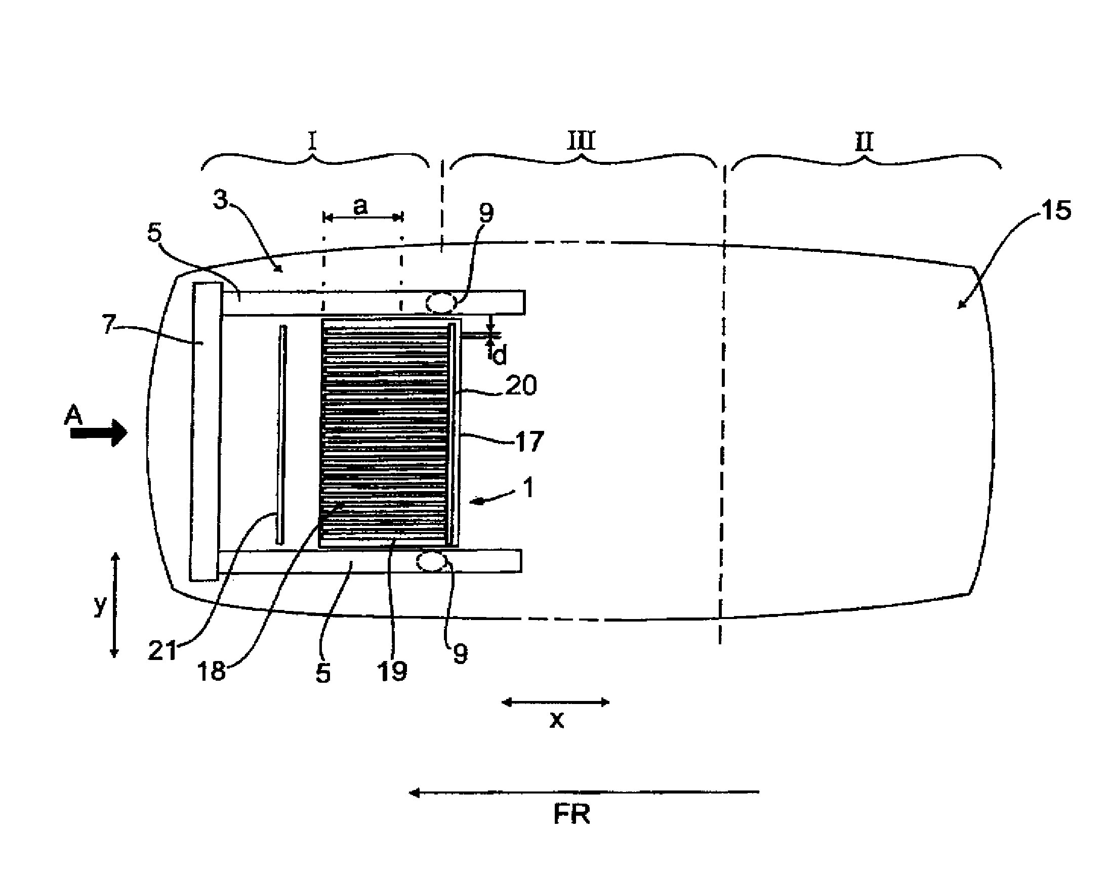 Vehicle with traction battery capable of absorbing crash energy