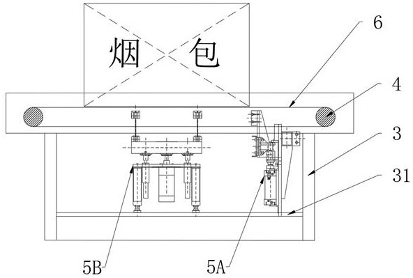 A kind of buffer lifting type feeding and discharging shuttle car used for tobacco thread automatic unpacking machine