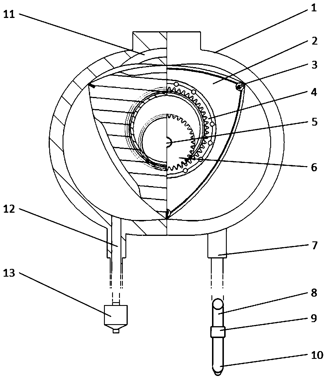 Water jet propulsion device of triangle rotor