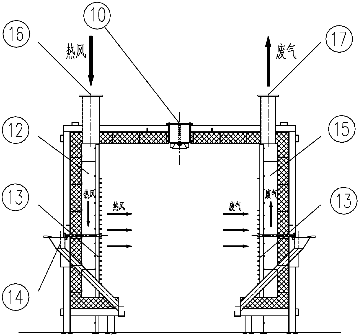 Tunnel type magnesian refractory brick salt immersing heat treatment kiln and technology