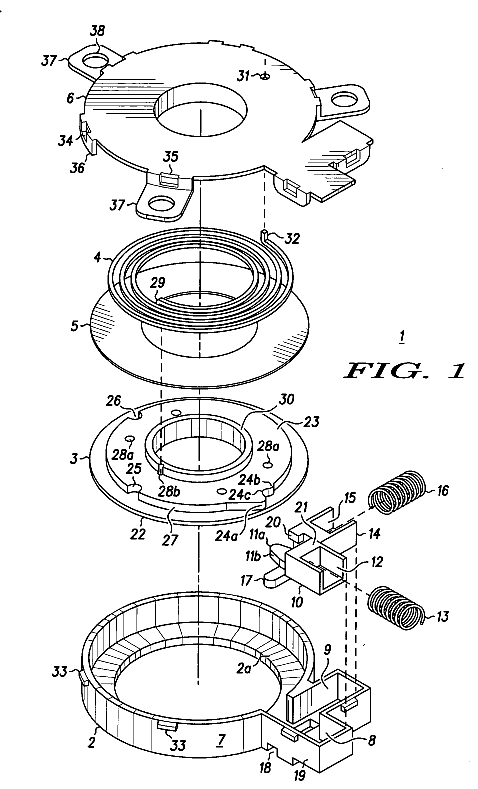 Rotatable latching device for a housing of a portable electronic device