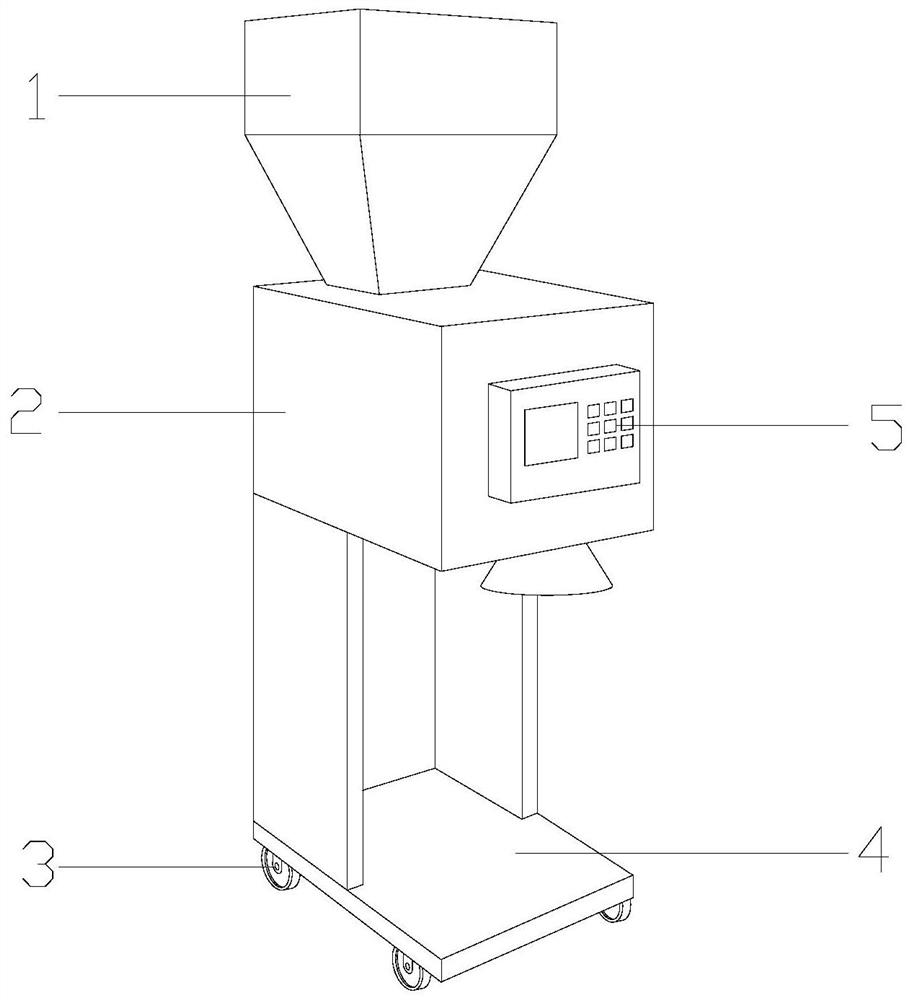 A packaging device for plastic granules using centrifugal drop