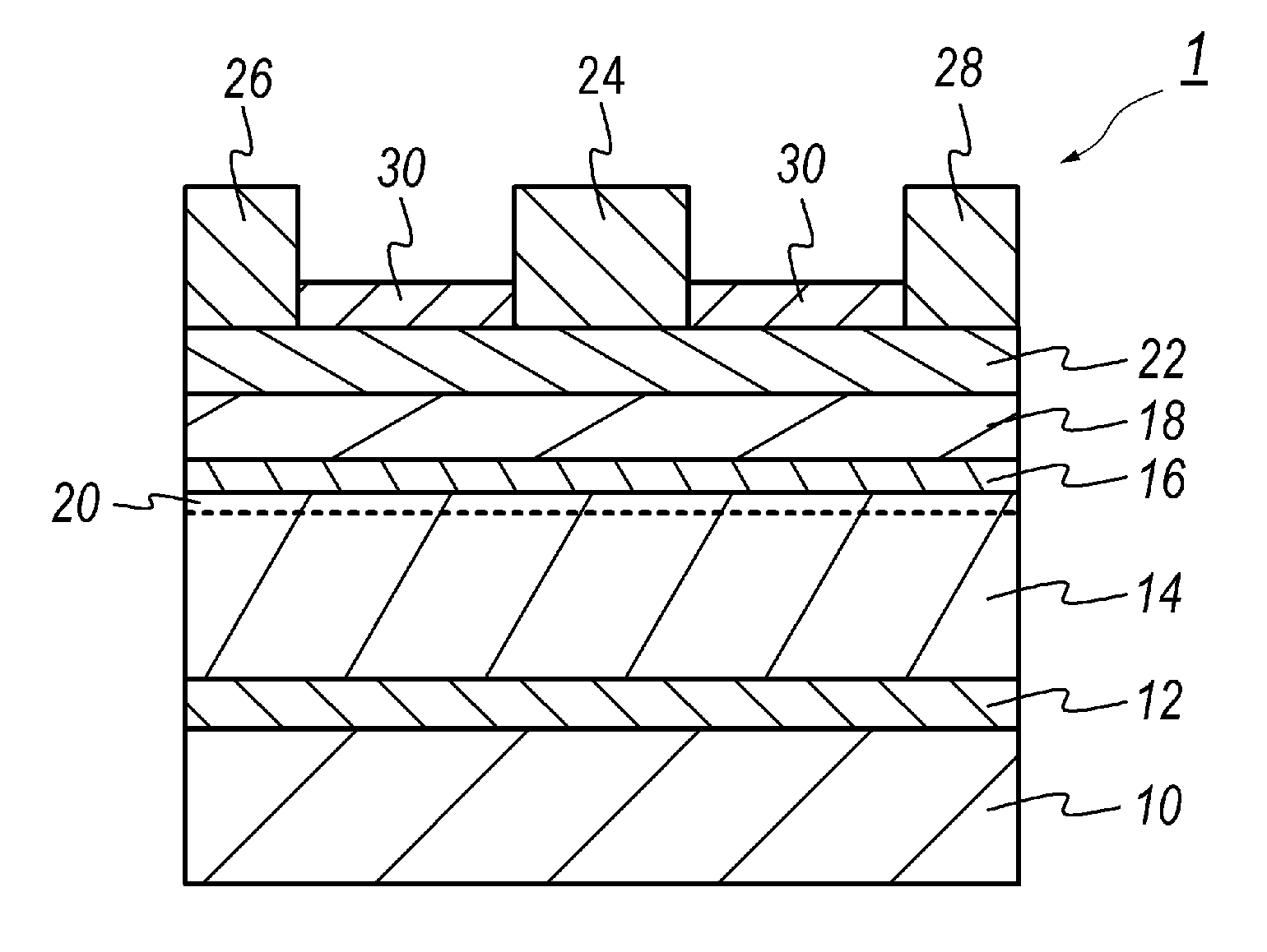 Semiconductor device with spacer layer between carrier traveling layer and carrier supplying layer