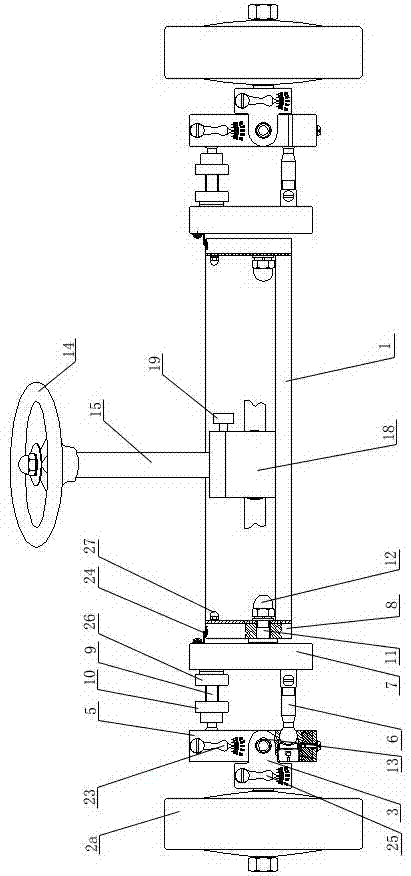 Device for demonstrating and adjusting positioning parameters of automobile steering wheels