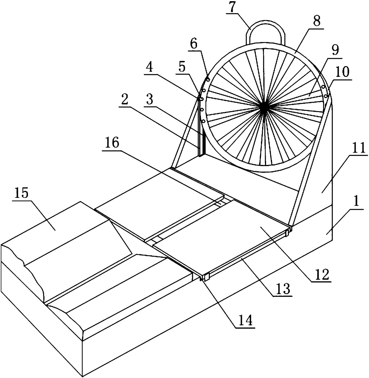 An operating method based on a bamboo chip cutting machine used at a construction site