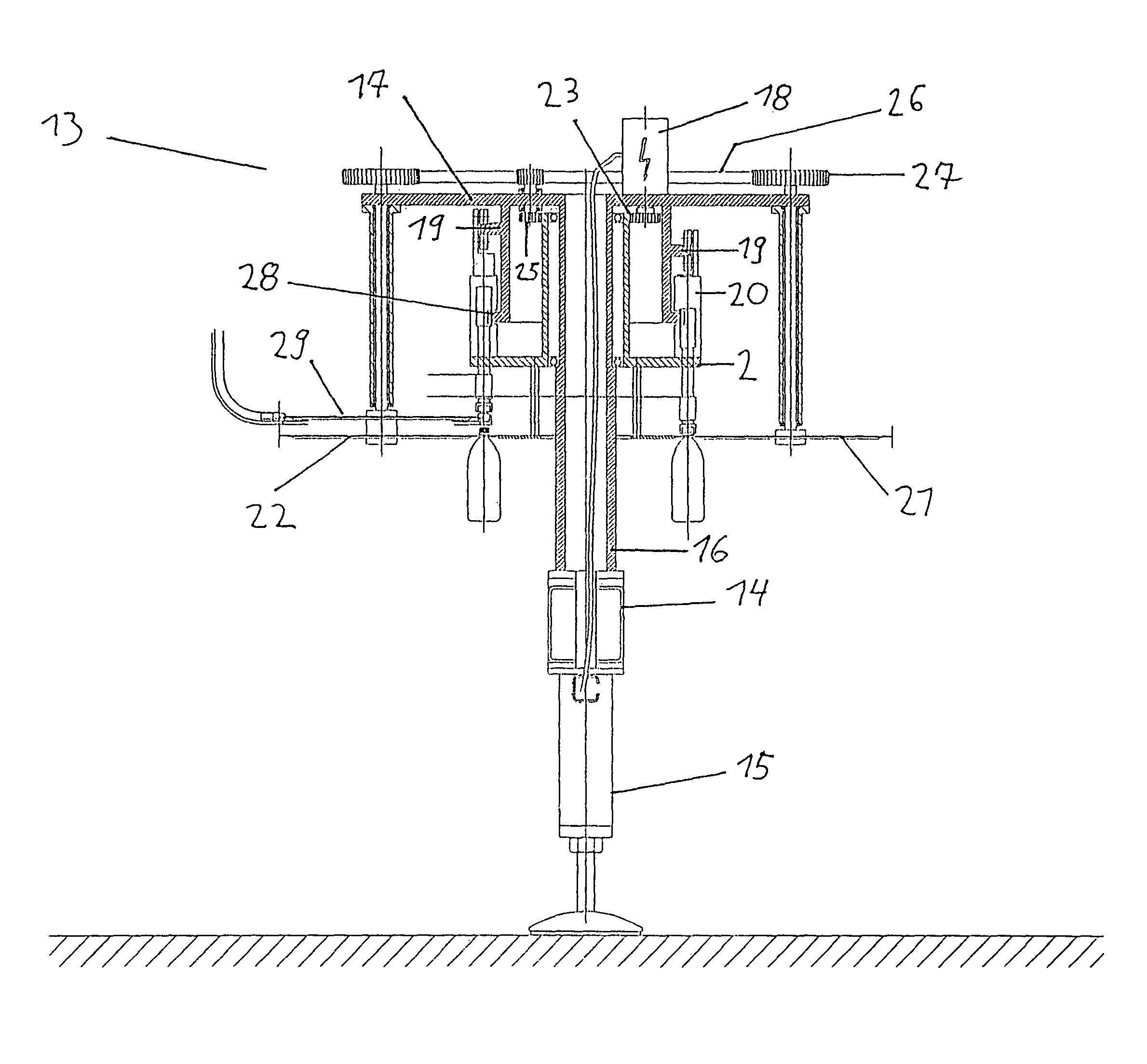 Container filling plant, such as a beverage bottling plant, for filling containers with a liquid beverage and for closing filled containers