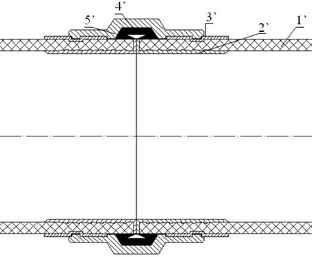 Medium-pressure steel wire reinforced plastic pipeline and pipe fitting connecting method