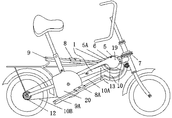Front drive reciprocating type stepless labor-saving bicycle