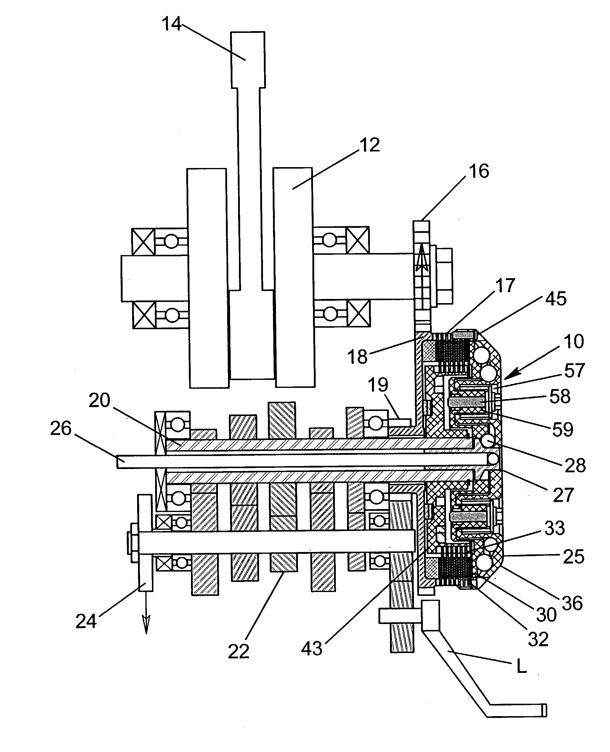 Multi-row cam-actuated centrifugal clutch