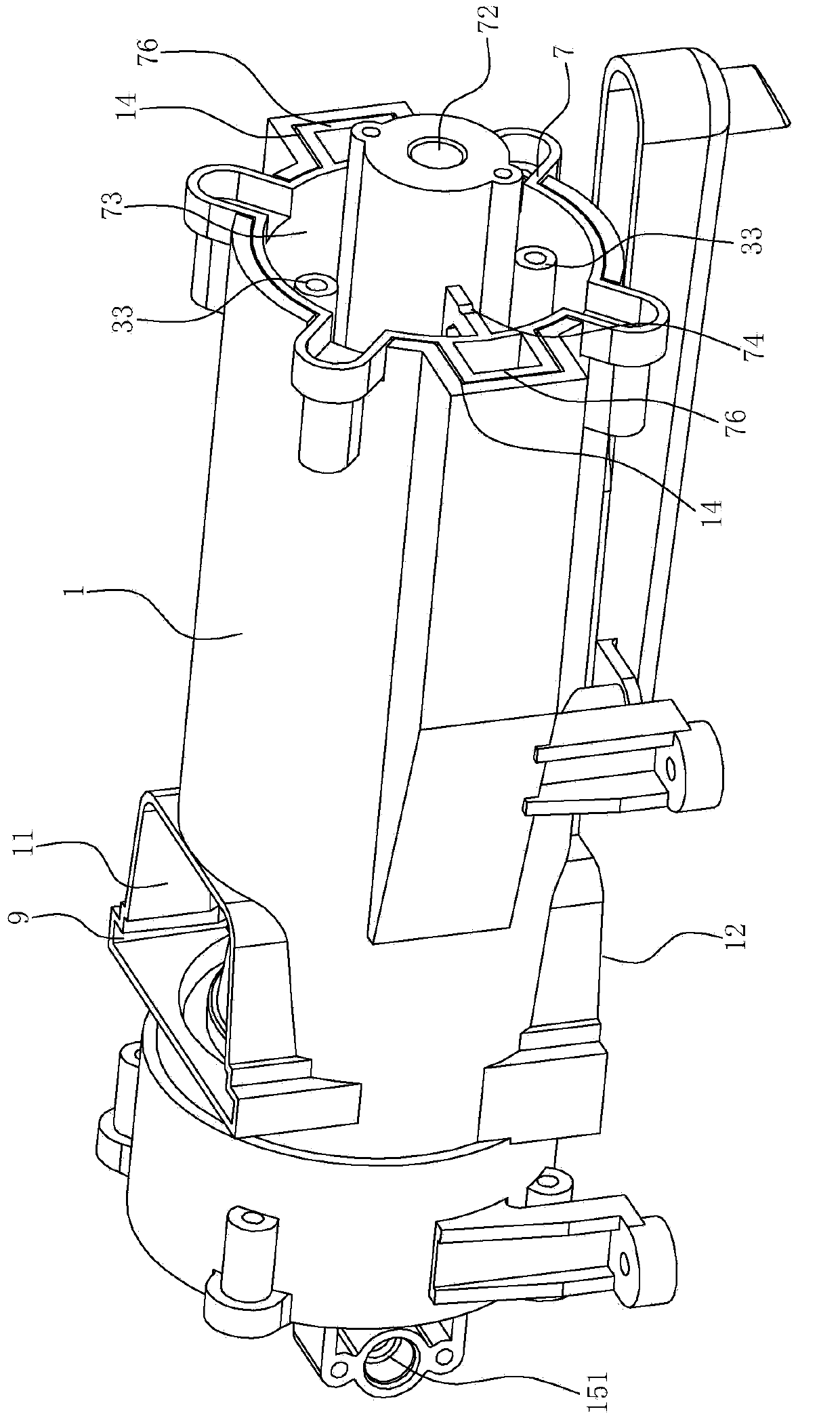 Element link drive structure of drink extraction unit