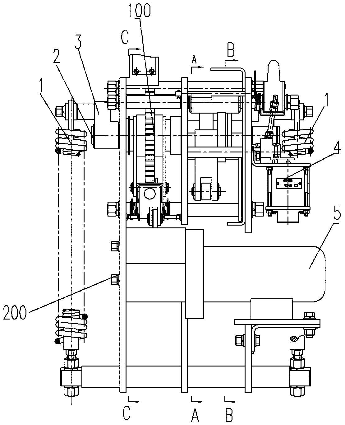 A circuit breaker spring operating mechanism