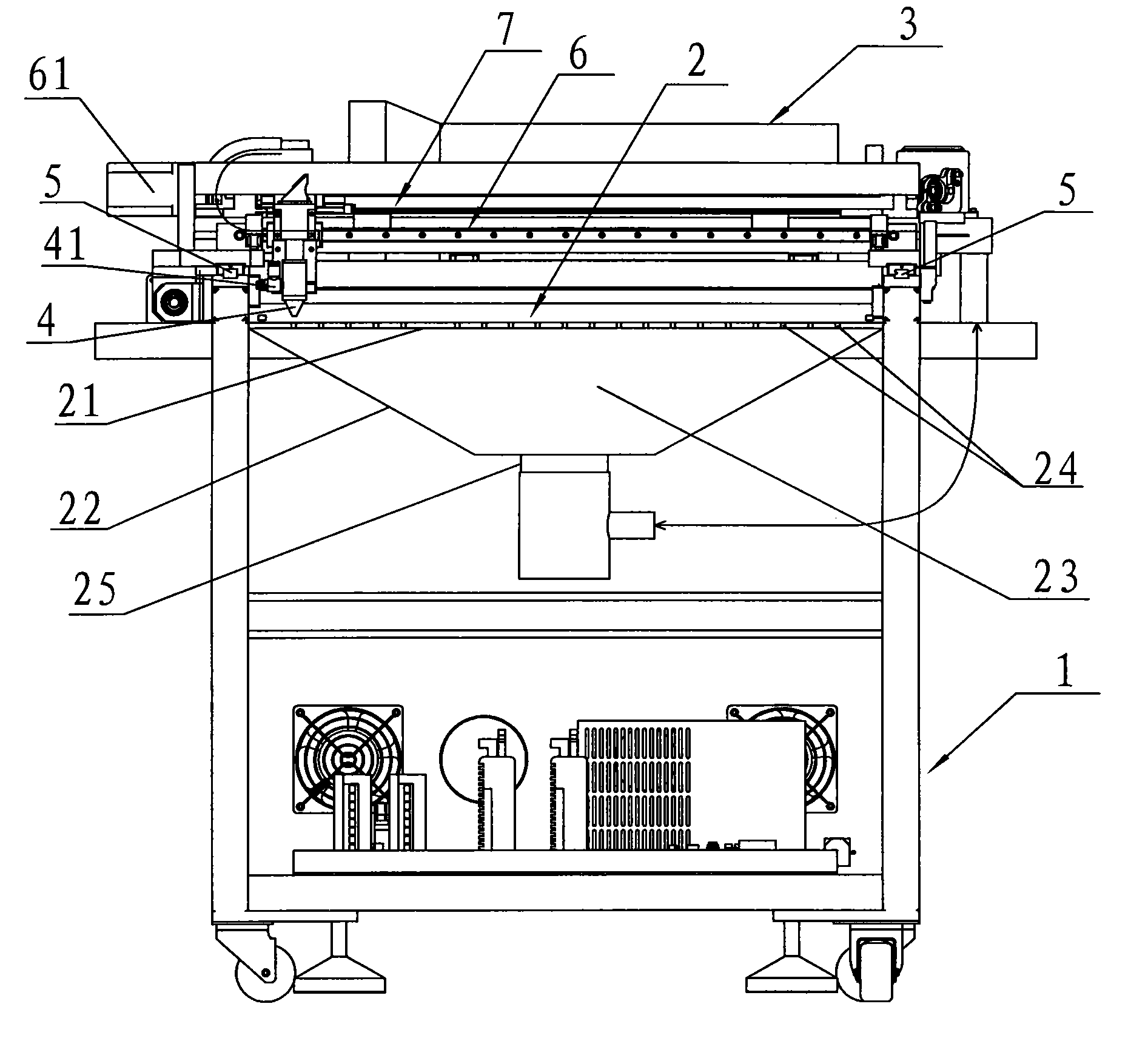 Laser cutting machine structure