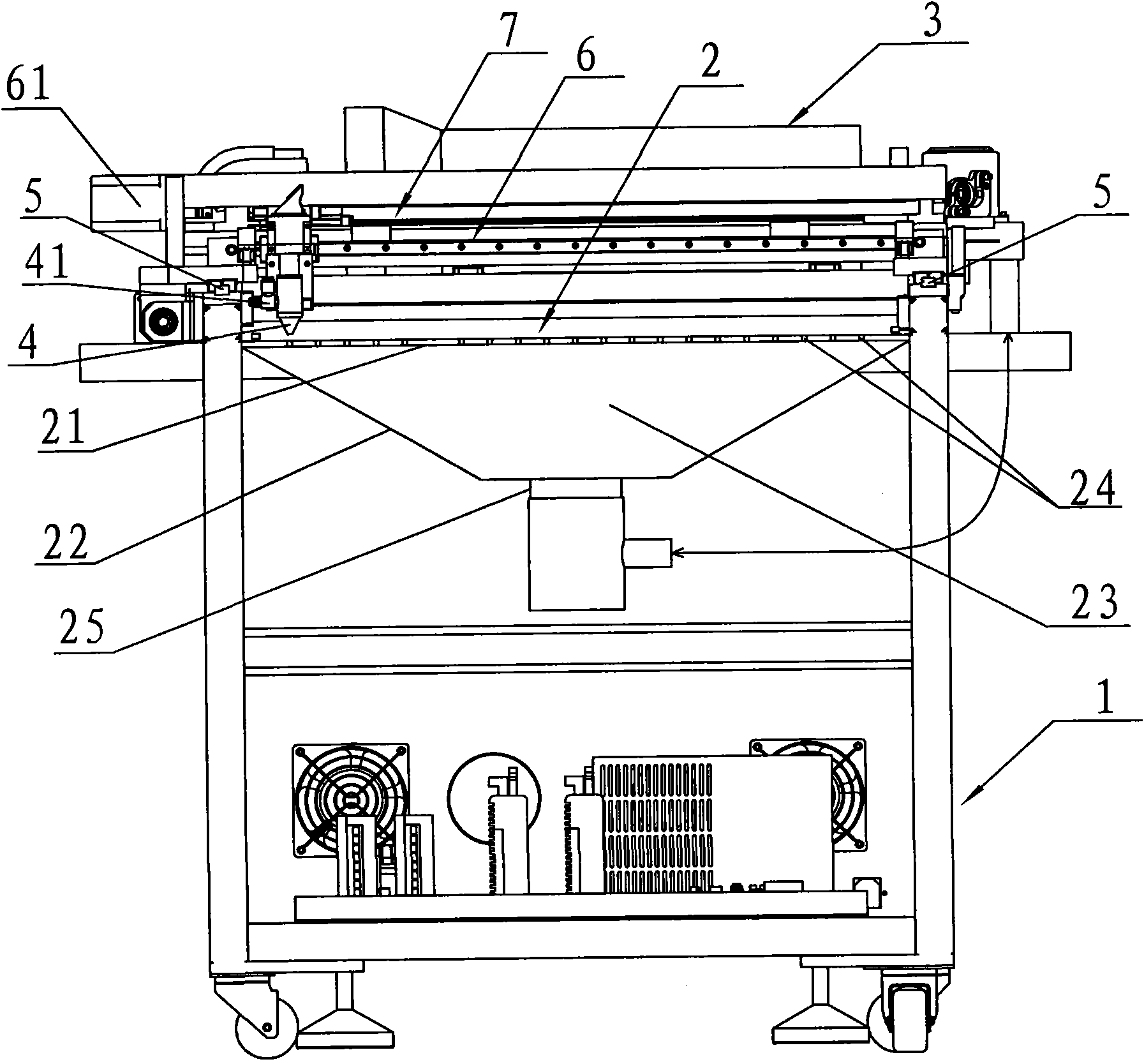 Laser cutting machine structure