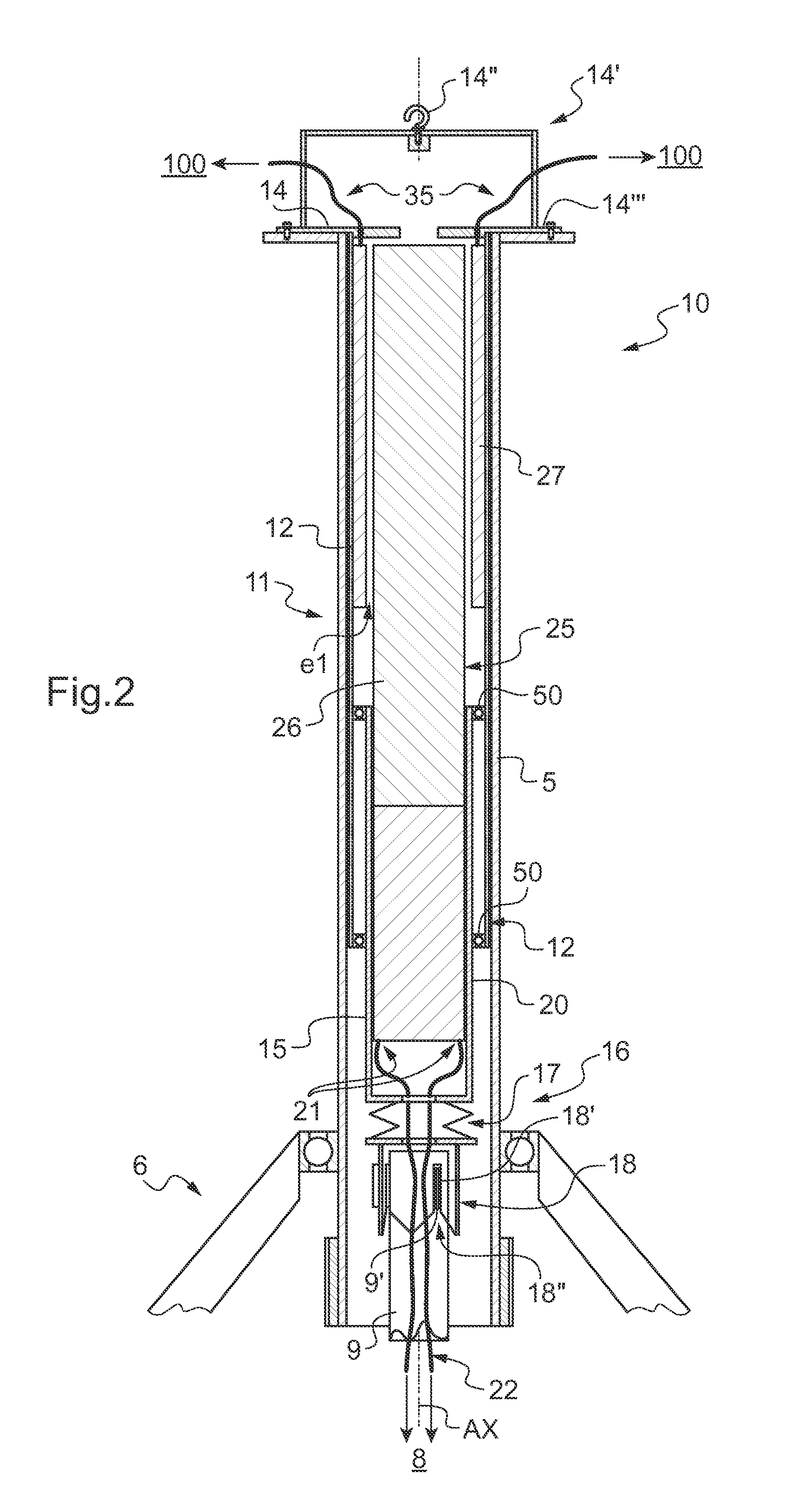 Electrical power supply device for powering at least one piece of equipment of an aircraft rotor, and an aircraft