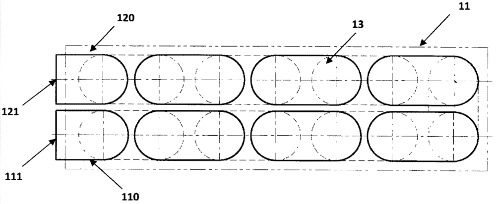 Novel heat collecting device with rectangular layout