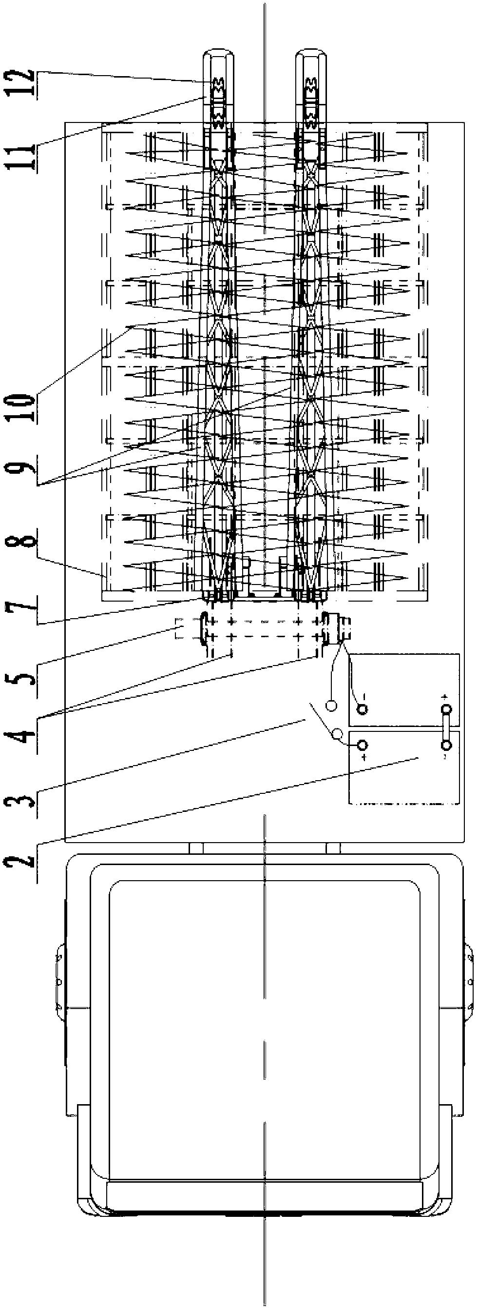 Mesh laying and collecting device of barbed wire mesh