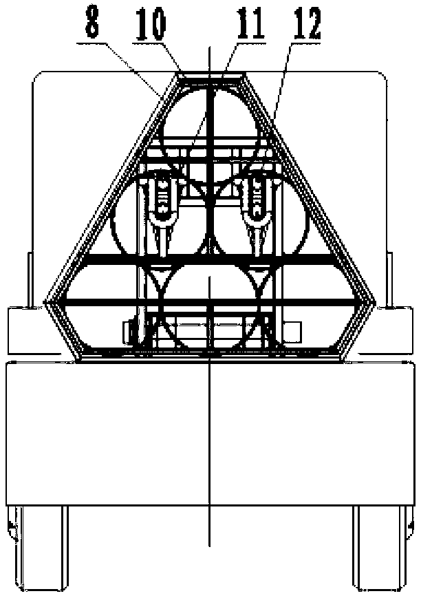 Mesh laying and collecting device of barbed wire mesh