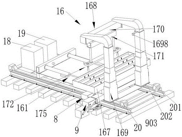 Sleeper replacing machine with reciprocating movement device